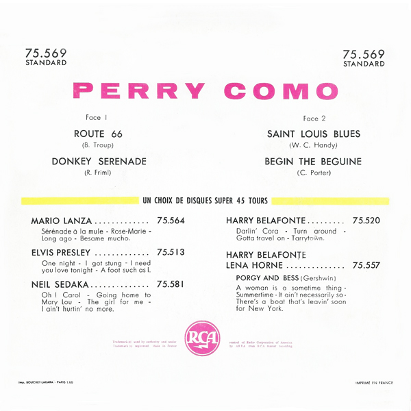 Perry Como - France EP 1960