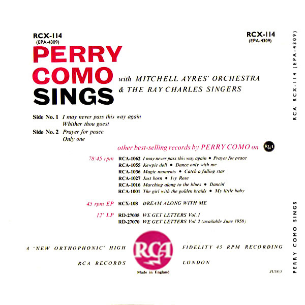 Perry Como Sings