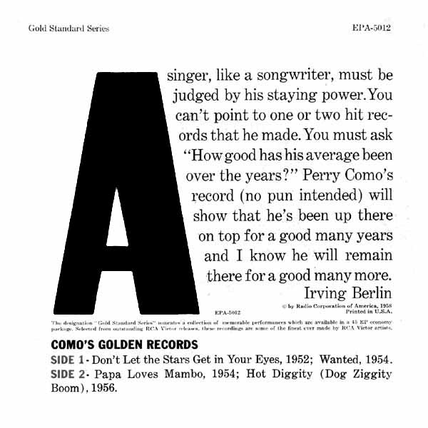 Como's Golden Records - EPA-5012
