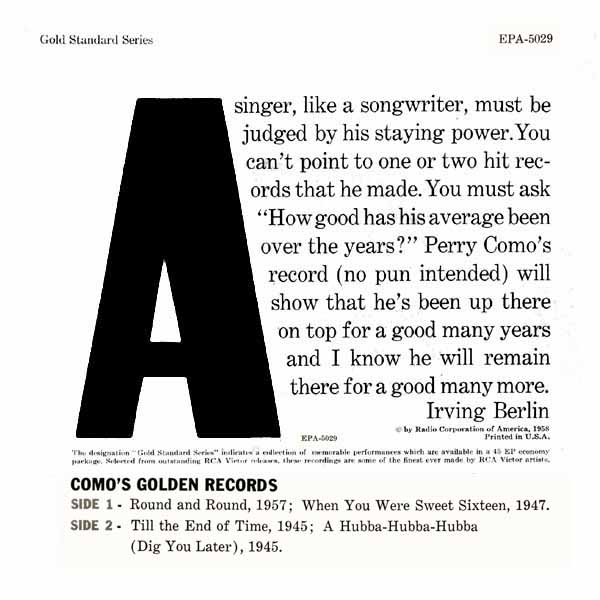 Como's Golden Records ~ Volume 2 EPA-5029