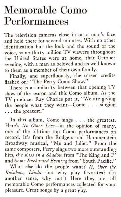 Memorable Como Performances