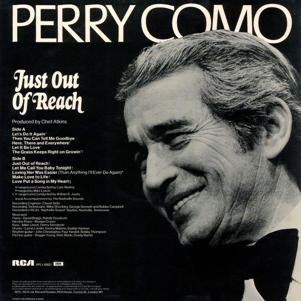 Just Out of Reach ~ 1975 UK Cover