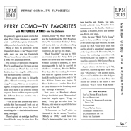 TV Favorites ~ Original Album 1952 LPM 3013